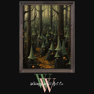 Affiche Les sorcières d'Halloween dans la forêt Art gothiq
