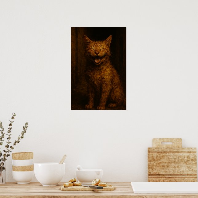 Affiche Les sourires sont gratuits : Chat de ruelle qui so (Cuisine)