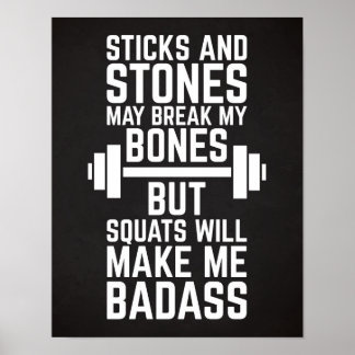 Affiche Les Squats Me Feront Une Citation De Salle De Spor