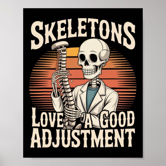 Affiche Les squelettes aiment un bon ajustement Halloween  (Devant)