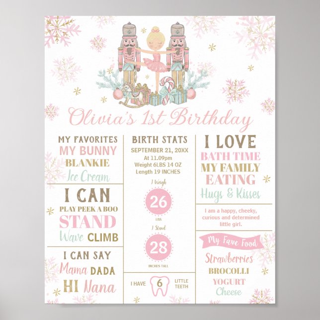 Affiche Les statistiques de naissance du 1er anniversaire  (Devant)