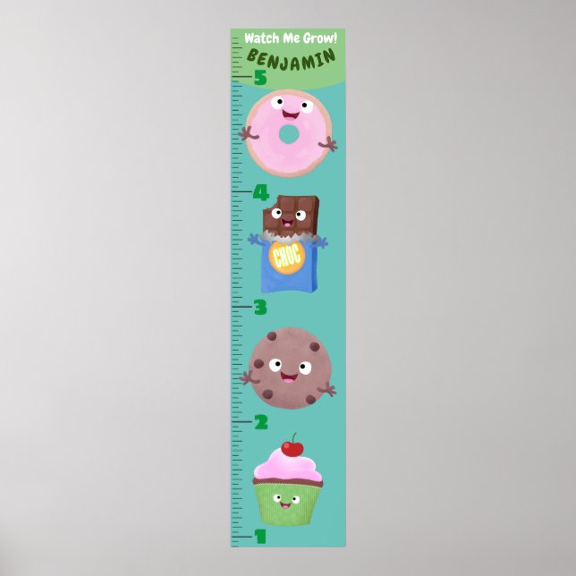 Affiche Les sucreries mignonnes traite dessin graphique de (Devant)