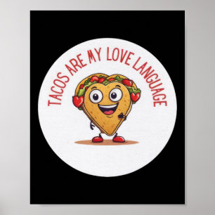 Affiche Les Tacos Sont Mon Langage D'Amour Drôle Mexicain