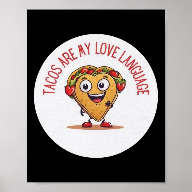 Affiche Les Tacos Sont Mon Langage D'Amour Drôle Mexicain  (Devant)