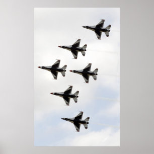 Affiche Les Thunderbirds forment une formation de delta de