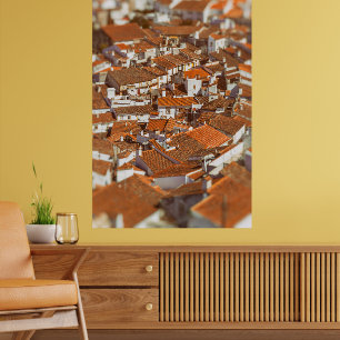 Affiche Les toits du Castelo de Vide. Alentejo, Portugal.