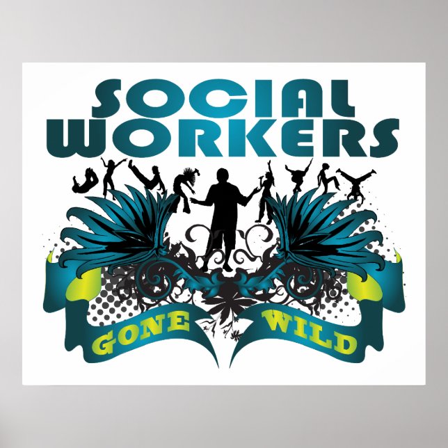 Affiche Les travailleurs sociaux sont devenus sauvages (Devant)