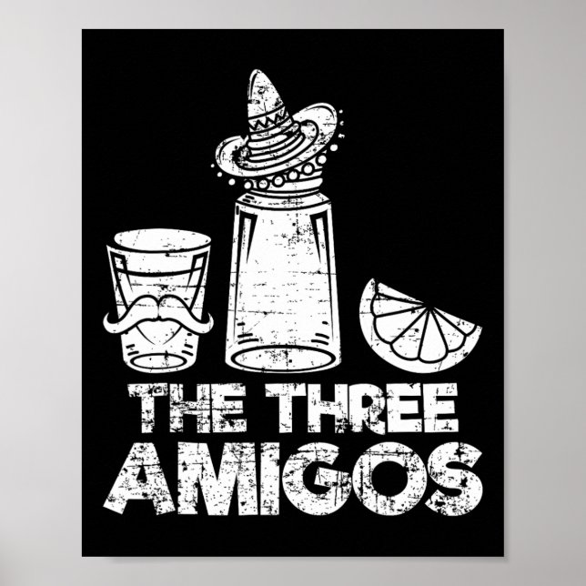 Affiche Les Trois Amigos Chemise Tequila Lime Salt Hommes  (Devant)
