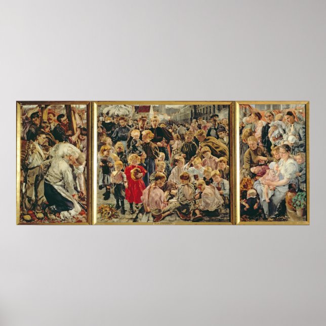 Affiche Les trois ans d'un travailleur, 1895 (Devant)