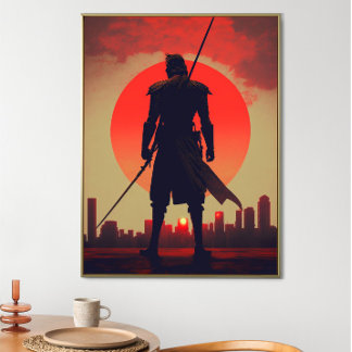 Affiche Les trois couleurs du guerrier japonais Samurai