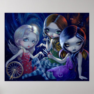 Affiche Les Trois Fates ART IMPRIMER déesse gothique