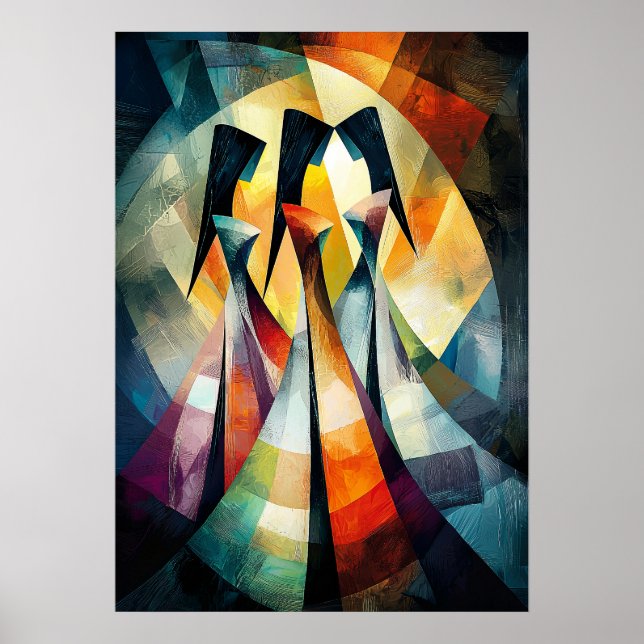 Affiche Les Trois Grâces - Chef-d'œuvre cubiste inspiré (Devant)