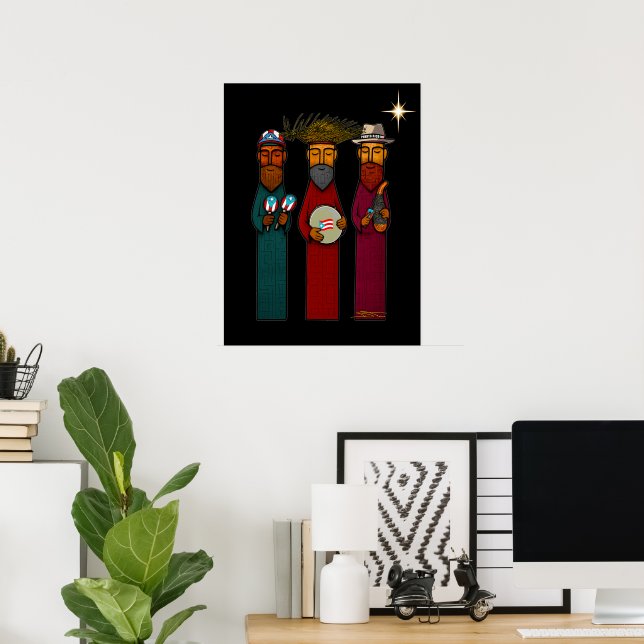 Affiche Les Trois Sages Portoricains – Parranda (Bureau à domicile)