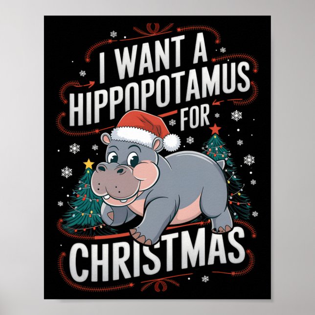 Affiche Les Vacances Hippo Un Souhait De Noël (Devant)