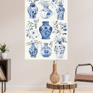 Affiche Les vases de faïence de Delft, caractérisés par le