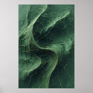 Affiche Les veines fissurées de la nature : une feuille ve