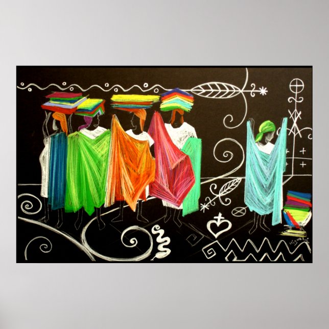 Affiche Les Vendeuses de Tissus Haitienne (Devant)