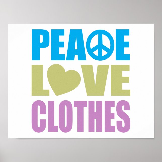 Affiche Les vêtements Peace Love (Devant)