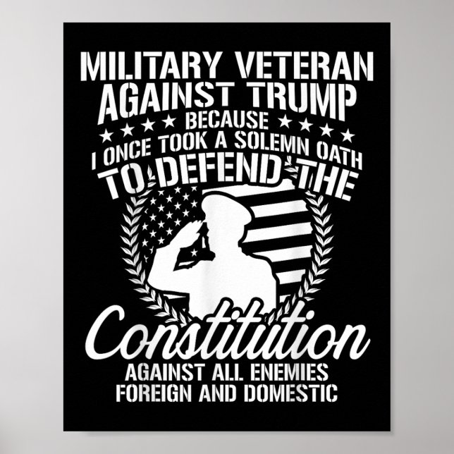 Affiche Les vétérans militaires contre l'élection de Trump (Devant)