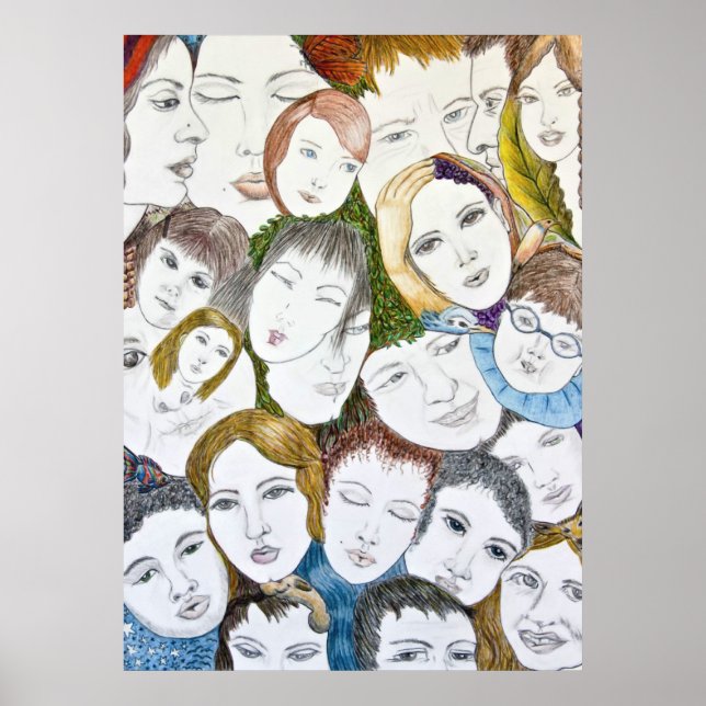 Affiche Les visages dans la foule (Devant)