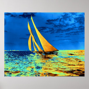 Affiche Les voiles d'or de Schooner Ariel 1899