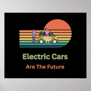 Affiche Les voitures électriques fantastiques sont l'aveni