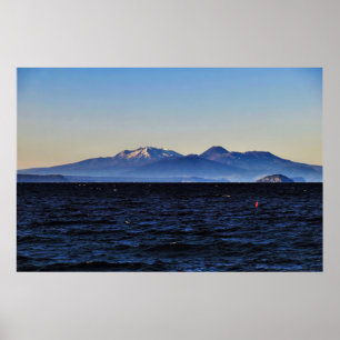 Affiche Les volcans du Tongariro et le lac Taupo