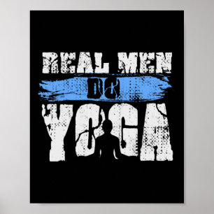 Affiche Les vrais hommes font du yoga - Drôle et masculin 