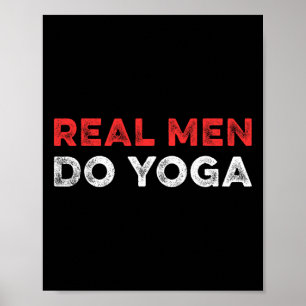 Affiche Les vrais hommes font du yoga instructeur de médit