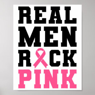 Affiche Les vrais hommes Rock rose cancer du sein Sensibil