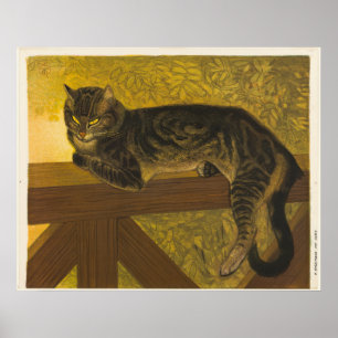 Affiche Les yeux brillants chatent une oeuvre d'art classi