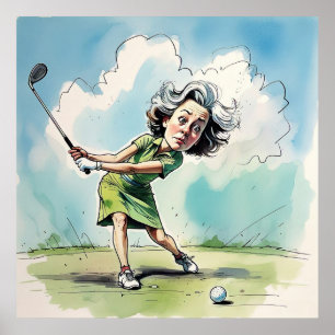 Affiche Les Yeux Sur La Boule - Grand Golf Art Imprimer