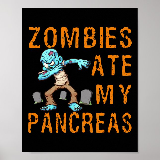 Affiche Les zombies mangent mes ancêtres - Diabète amusant (Devant)