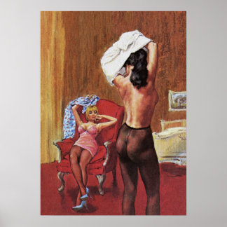 Affiche Lesbian Love Vintage Pulp Magazine Couverture Art