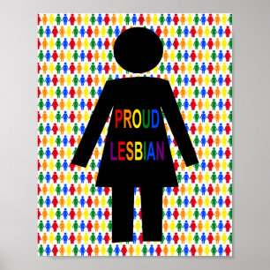 Affiche Lesbienne LGBTQ Silhouette et Rainbow Ladies