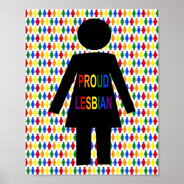 Affiche Lesbienne LGBTQ Silhouette et Rainbow Ladies (Devant)