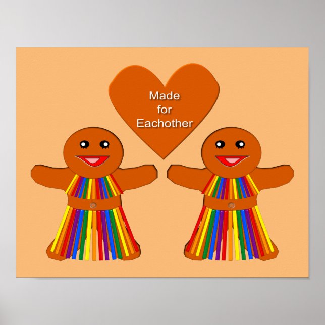 Affiche Lesbienne Noël pain d'épices Couple dames (Devant)