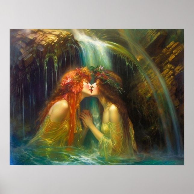 Affiche Lesbiennes en chute d'eau (Devant)