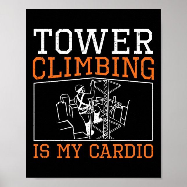 Affiche L'escalade de tours est mon cardio drôle grimpeur  (Devant)