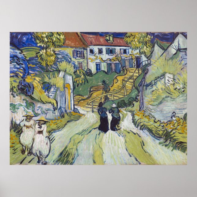 Affiche L'escalier de Vincent van Gogh à Auvers (1890) (Devant)