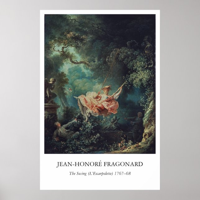 Affiche L'Escarpolette de Fragonard – Art rococo (Devant)