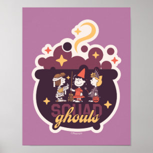 Affiche L'escouade Peanuts de citrouilles pour Halloween