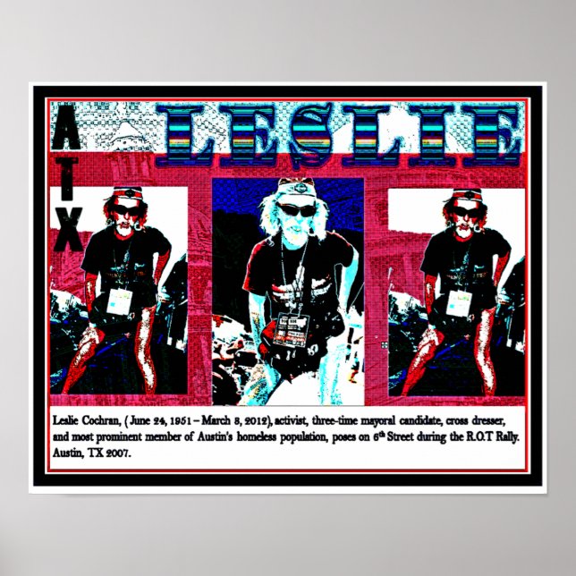 Affiche Leslie Cochran, Sans-abri, Coupe-de-mouton, Activi (Devant)