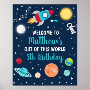 Affiche L'Espace De Cet Accueil D'Anniversaire Mondial