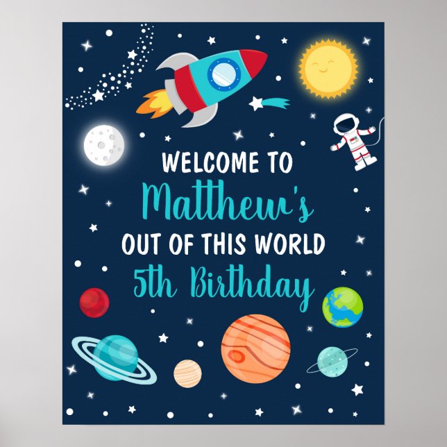 Affiche L'Espace De Cet Accueil D'Anniversaire Mondial (Devant)