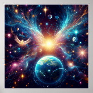 Affiche L'espace extra-atmosphérique sur un mur 24x24 vive