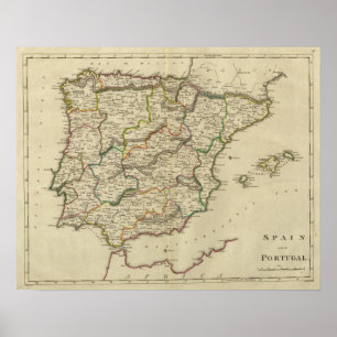 Affiche L'Espagne et le Portugal