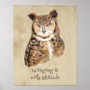 Affiche L'espionner avec l'attitude Owl Sassy Attitude Imp