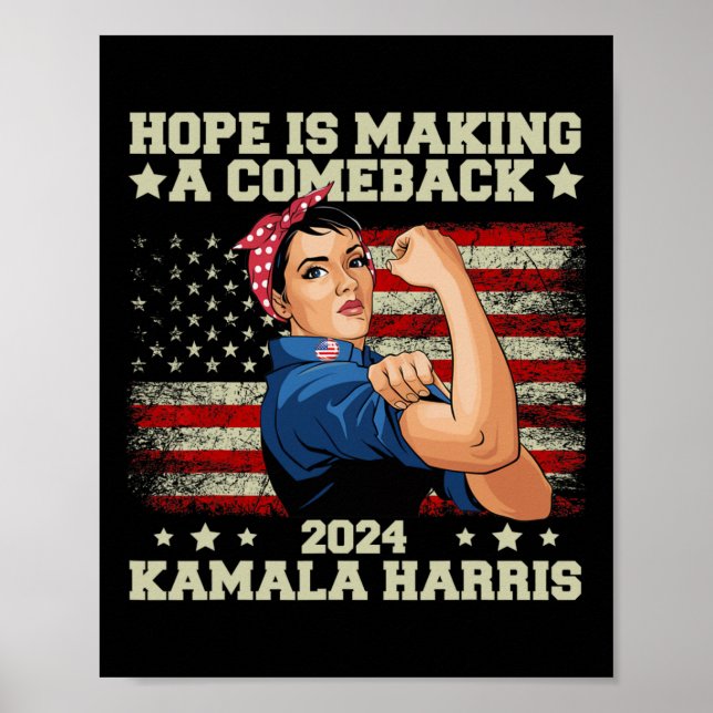 Affiche L'espoir fait son retour Présidente Kamala Harris  (Devant)