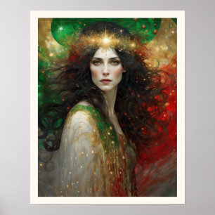 Affiche L'esprit de Noël belle femme
